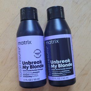 MATRIX Unbreak My Blonde Strengthening Shampoo Conditioner Set Travel Duo 1.7 oz